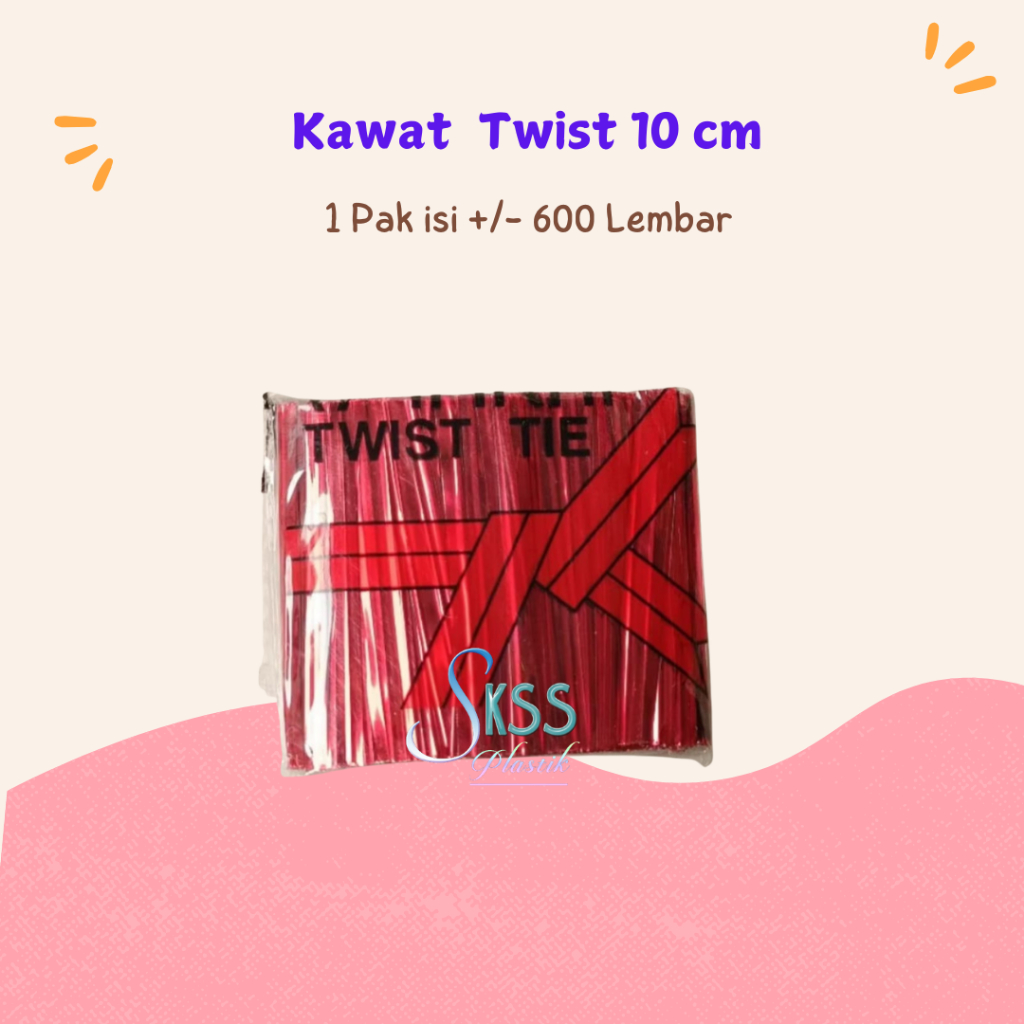 

Pita Kawat Twist 10cm l Kawat Ikat Souvenir Roti Lolipop