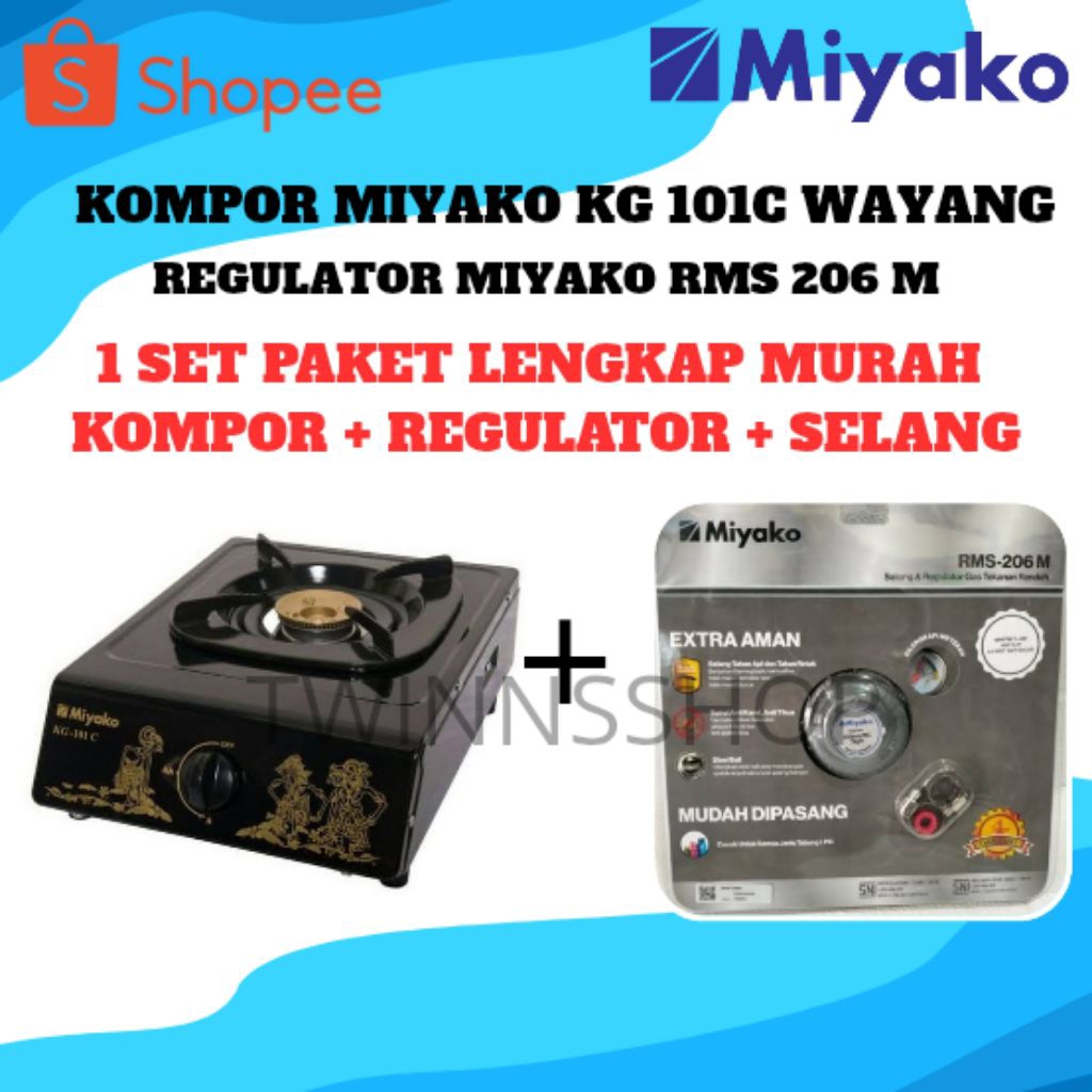 KOMPOR MIYAKO 1 TUNGKU+SELANG+REGULATOR