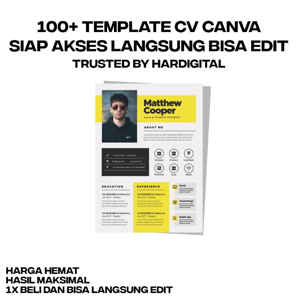 Template CV menarik untuk fresh graduate