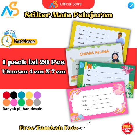 

Stiker Mata Pelajaran - Label Buku Pelajaran - Bebas Request Tema Desain - Custom Nama Bisa Pakai Foto - Stiker label - Stiker buku