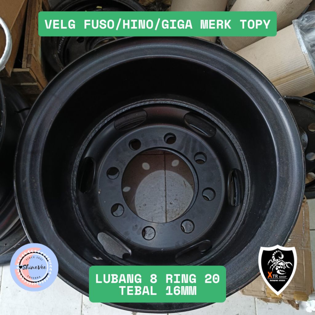 Velg Fuso / Velg fuso merk topy  / velg hino / velg giga / velg lubang 8 merk topy / velg ring 20 lu
