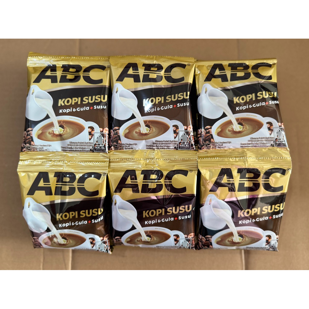 

Abc Kopi Susu 30g 1Renceng isi 10Sachet