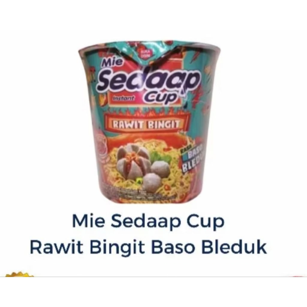 

Mie Sedaap Cup / Mie Instan / Pop Mie Rawit Bingit Baso Bleduk