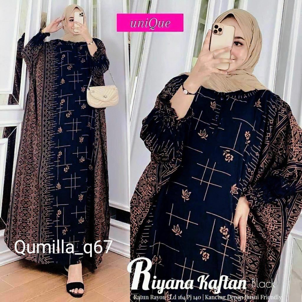 Riyana Kaftan Gamis Busui Lebaran Mewah Dan Elegan