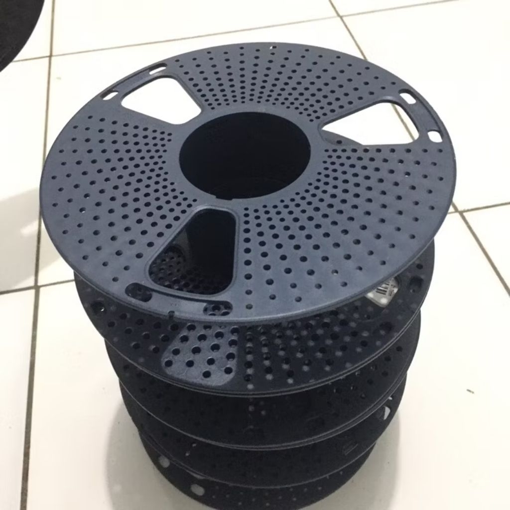 Premium Spool Kosong Bekas Filamen 3D Printer – Gulungan Plastik Biru Bobin Roll Kabel Preloved – Pr