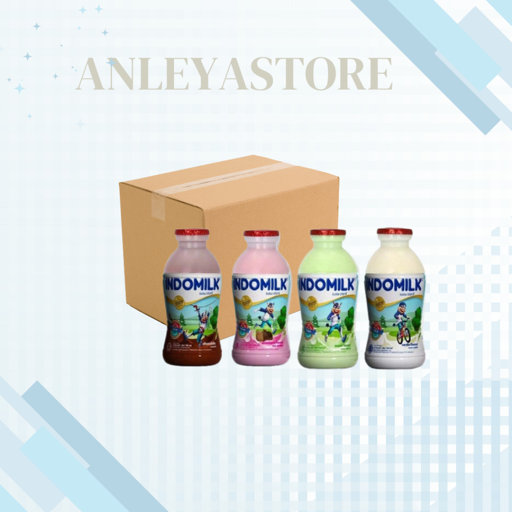 

1 DUS Isi 24 Indomilk Susu Cair Botol 190ml Rasa Melon - Chocolate - Strawberry