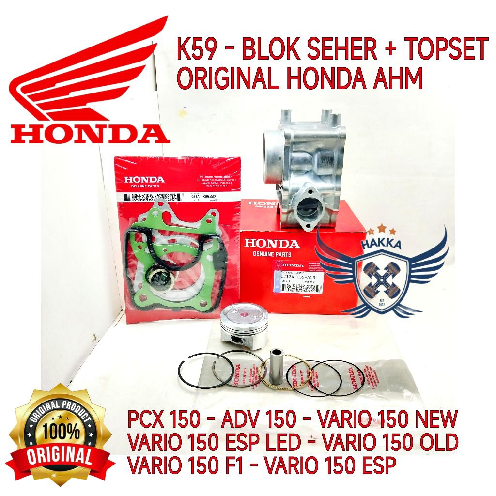 K59 ORIGINAL BLOK SEHER + TOPSET HONDA PCX 150, BLOK SEHER HONDA ADV 150, BLOK SEHER HONDA VARIO 150