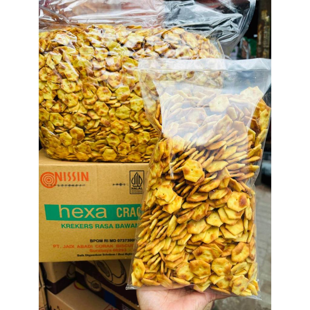 

[ 1kg ] Nissin Hexa Cracker Asli Nissin Rasa Bawang Putih Nissin Asin Crackers