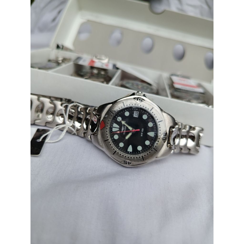 ja766D Jam tangan VAGARY Diver military Japan quartz movement by Citizen Japan