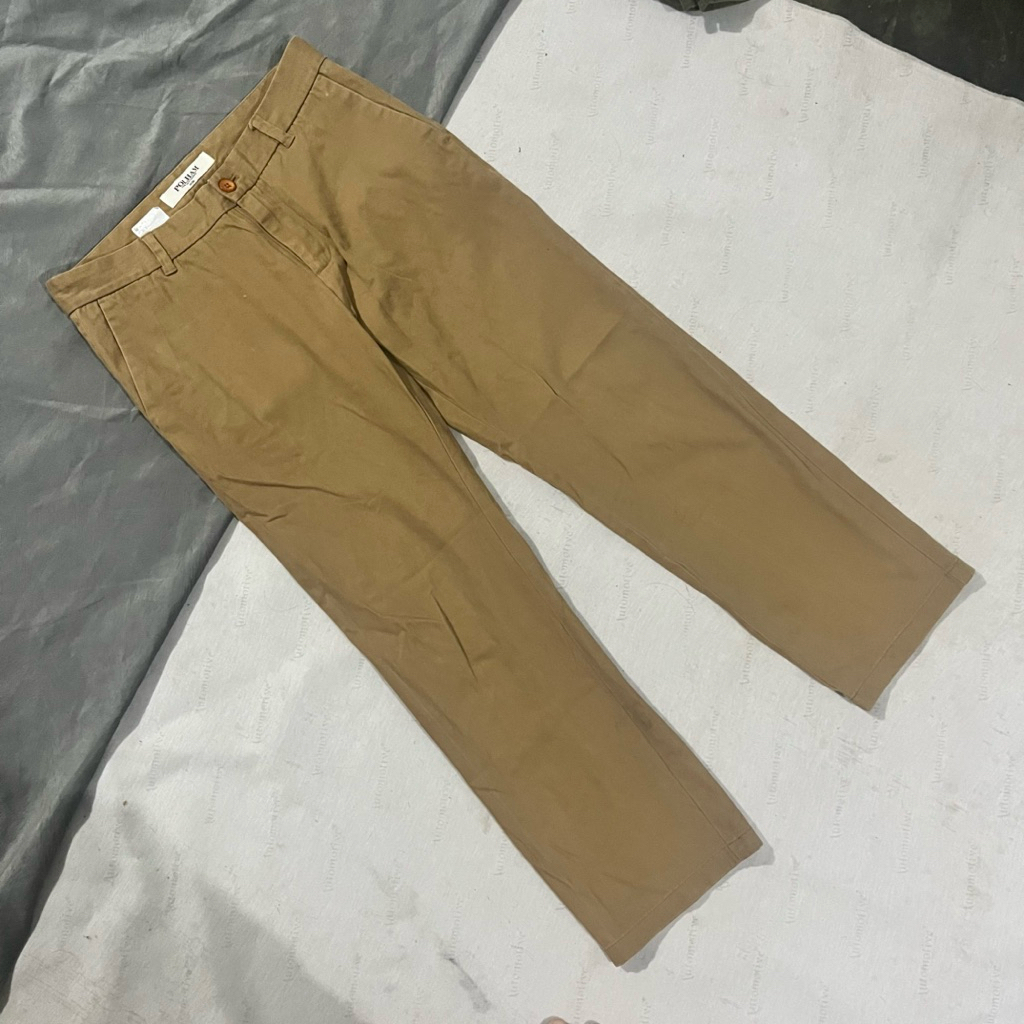 Celana Chino Polham Coklat Cream Second Original