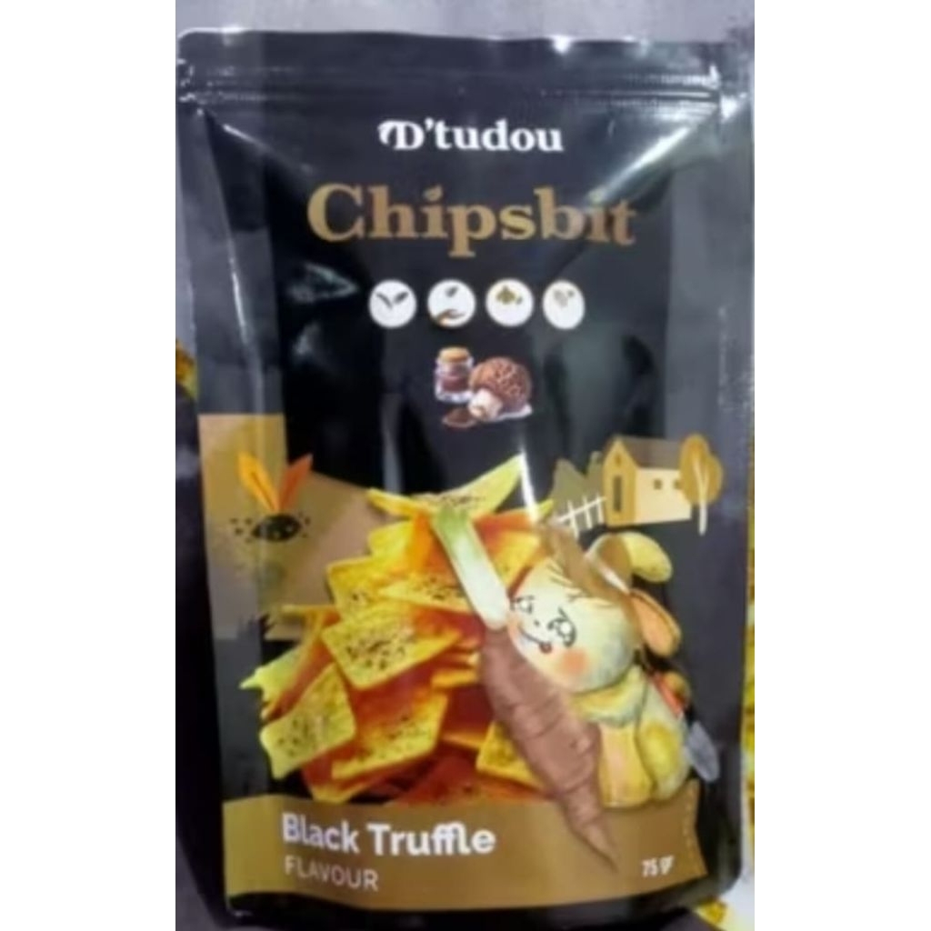 

keripik singkong dtudou/ chipsbit rasa black truffel vegan