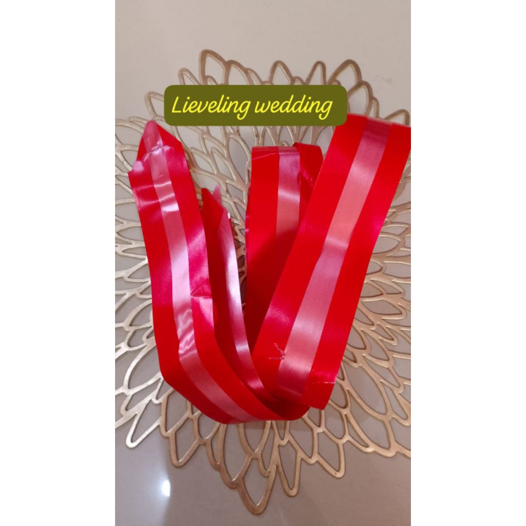 

1 Pcs Pita Serut Jumbo Shuang Xi / Pita Sangjit Teapai / Pita Mobil Pengantin / Pita Serut Jumbo