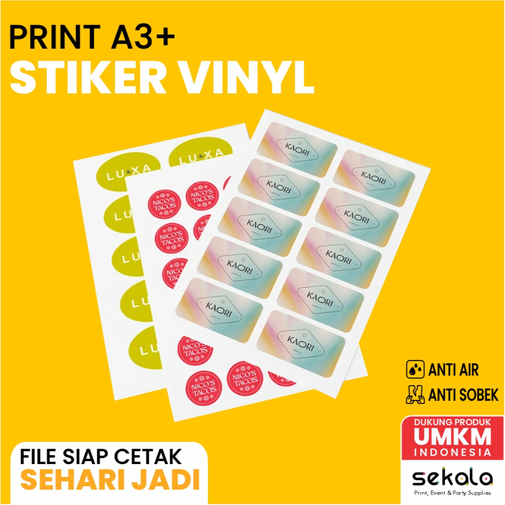 

Stiker Vinyl Custom File Tanpa Minimal Order Cutting Halfcut Die Cut A3+