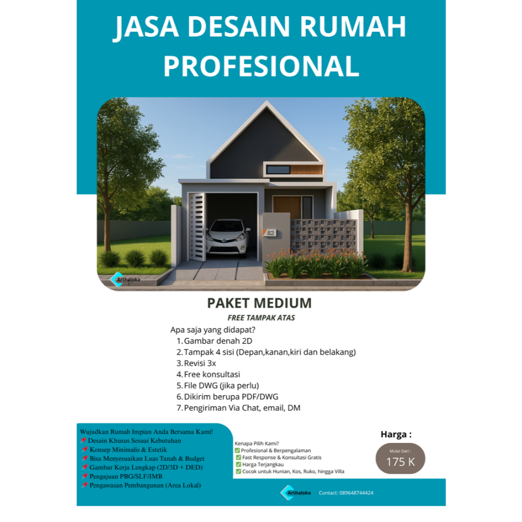 Desain Denah dan Tampak Rumah