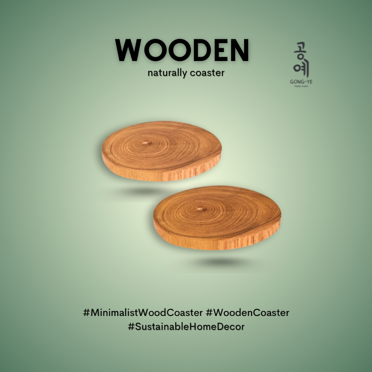 2pcs Tatakan Gelas Kayu Jati Natural Naturally Wooden Coasters Home Decor