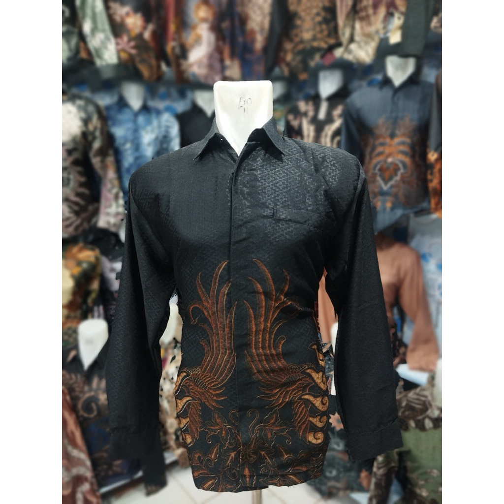 BATIK DOBBY HITAM|  BATIK SUTRA DOBBY | DOBBY HALUS
