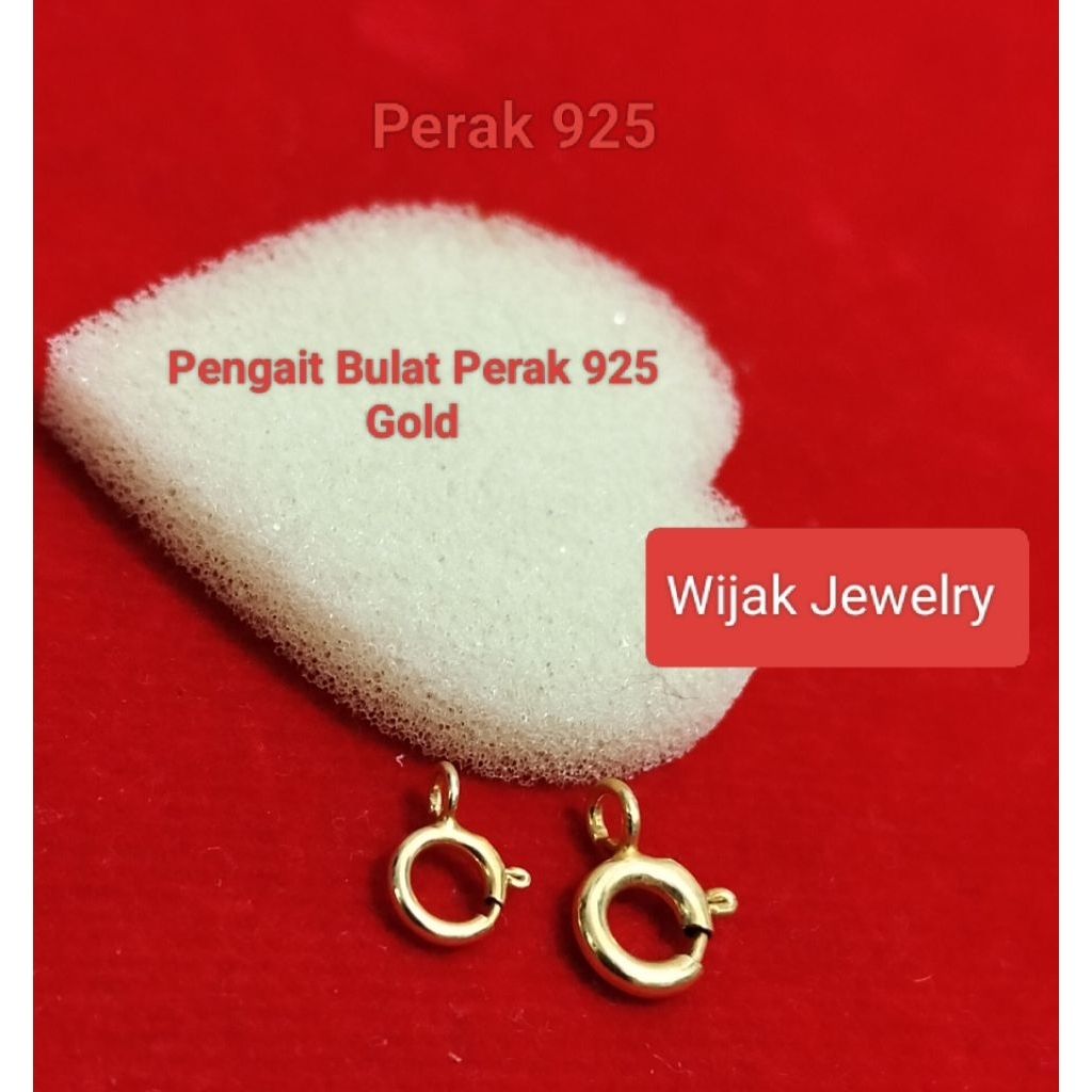 Pengait Gelang/Kalung model bulat perak Lapis Mas