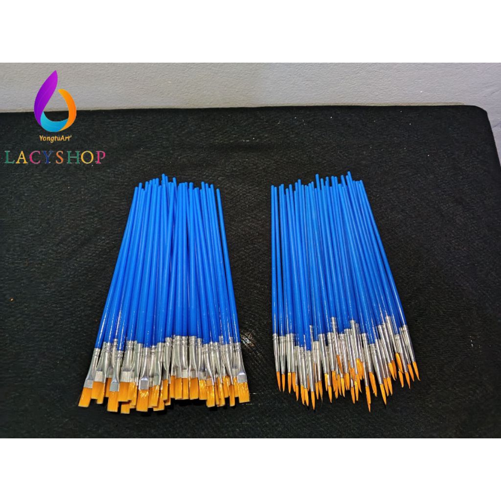 

Kuas Lukis Bulu Nylon Cat Air/Kuas Cat Minyak/Kuas Cat Akrilik Ujung Flat & Point