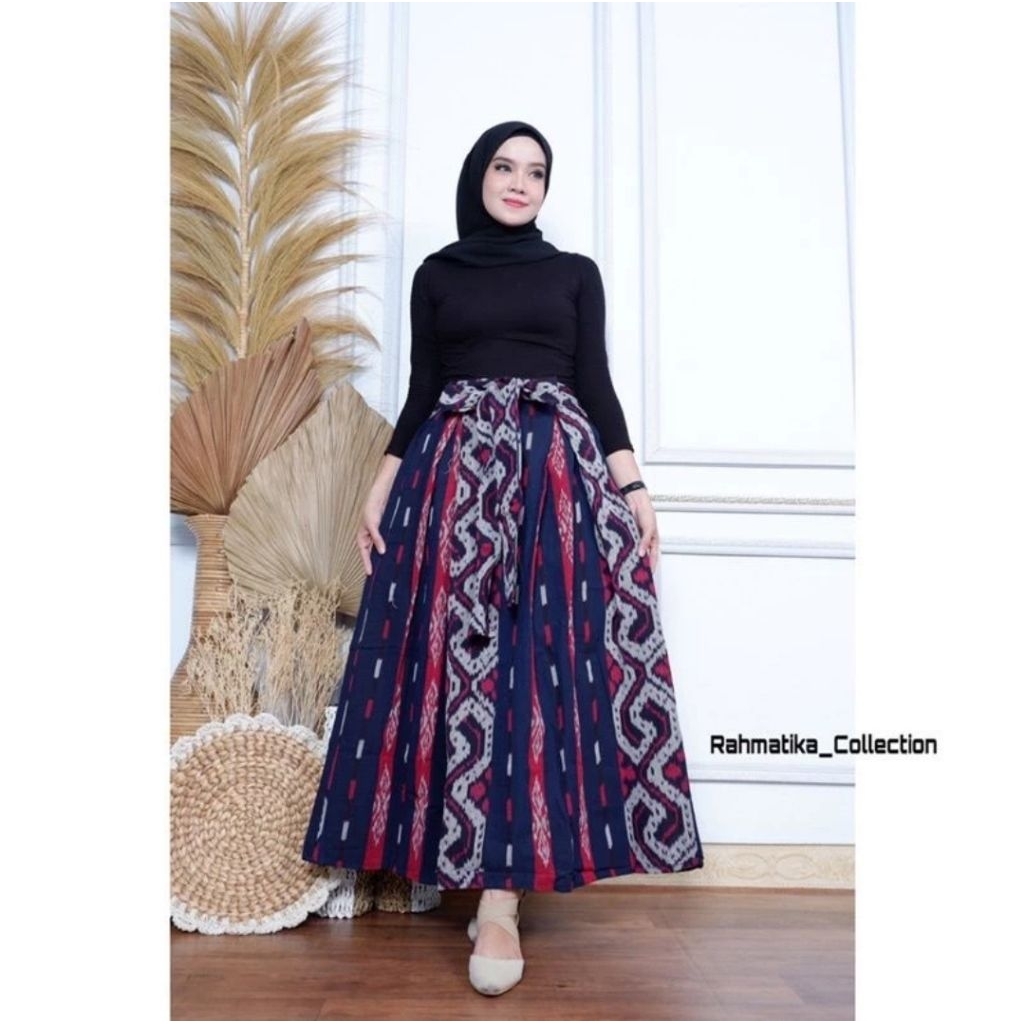 ROK WIRU LIPAT PANJANG, ROK TENUN WANITA CANTIK MOTIF ETNIK