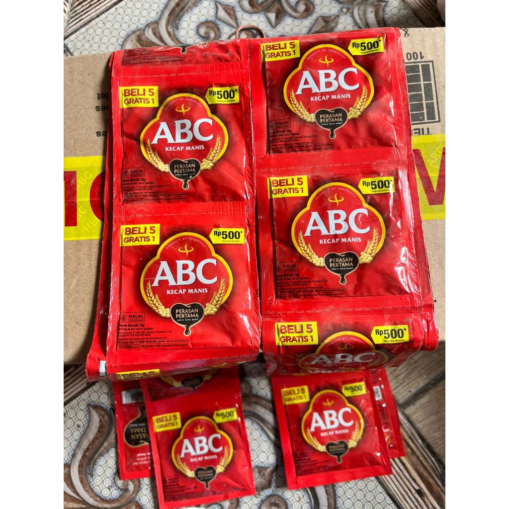 

KECAP ABC SASET 15g ECER 500 BELI 5 PCS BONUS 1 PCS / KECAP MANIS