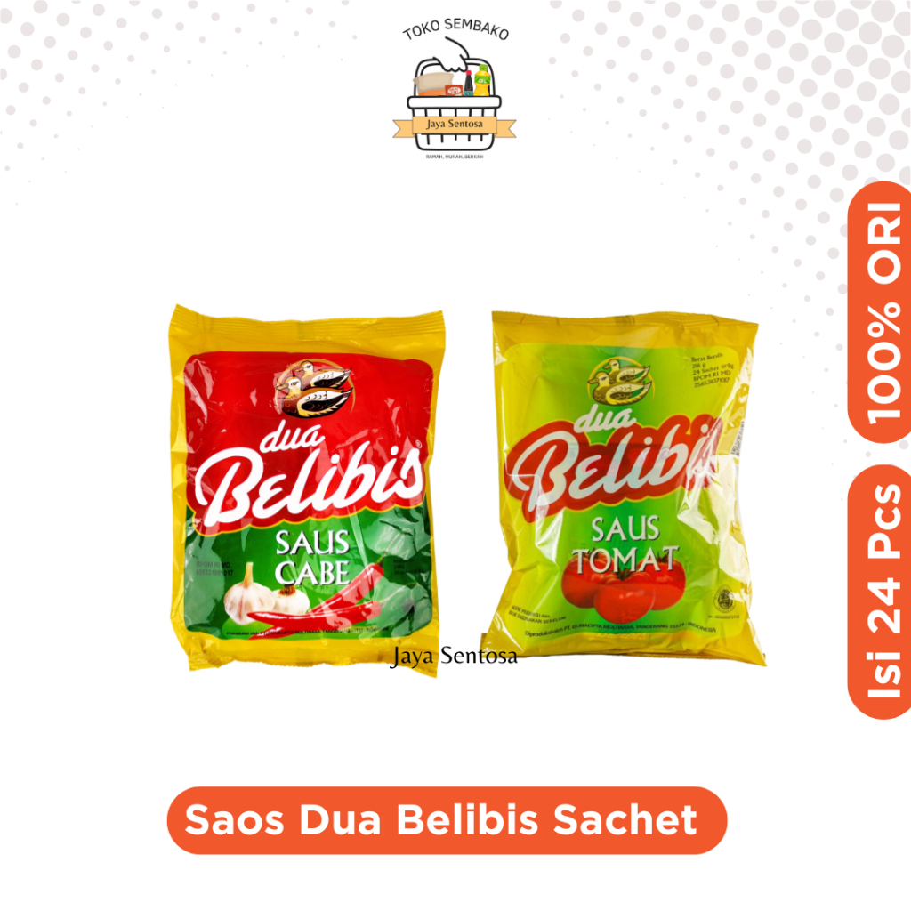 

Saos Dua Belibis Sachet Isi 24 Pcs/Pack (Saus Dua Belibis Cabe, Tomat)