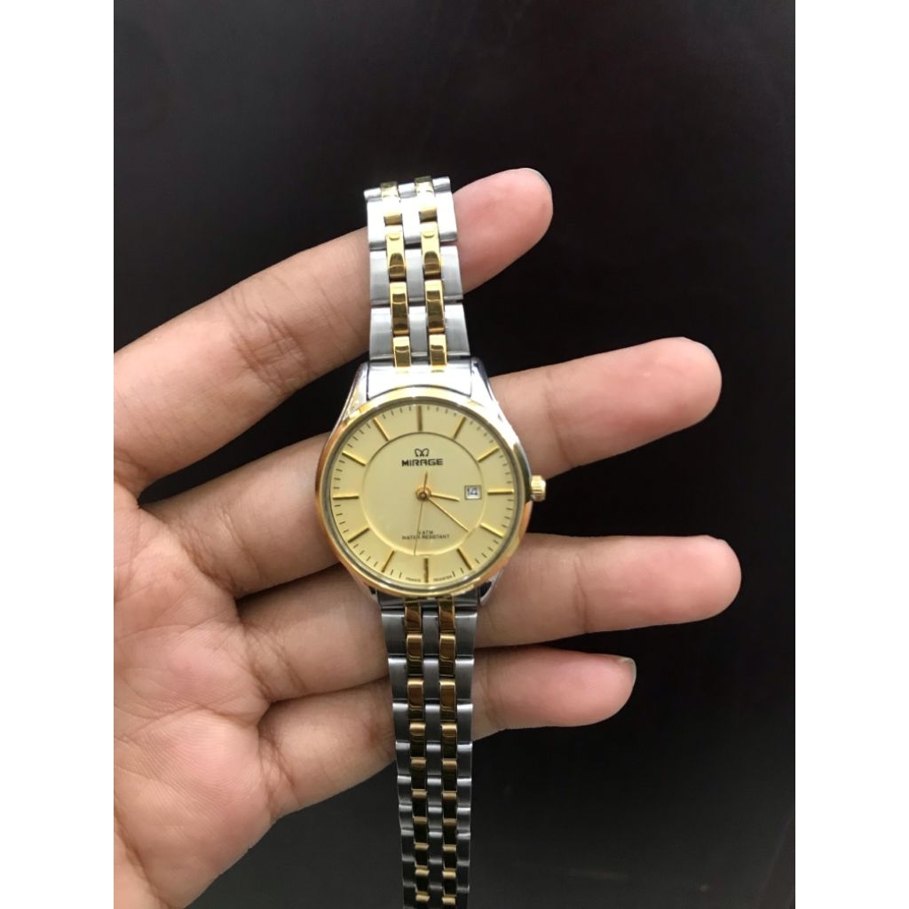 Jam Tangan Mirage Cewe Rantai Kombinasi Stainless Steel Tahan Air