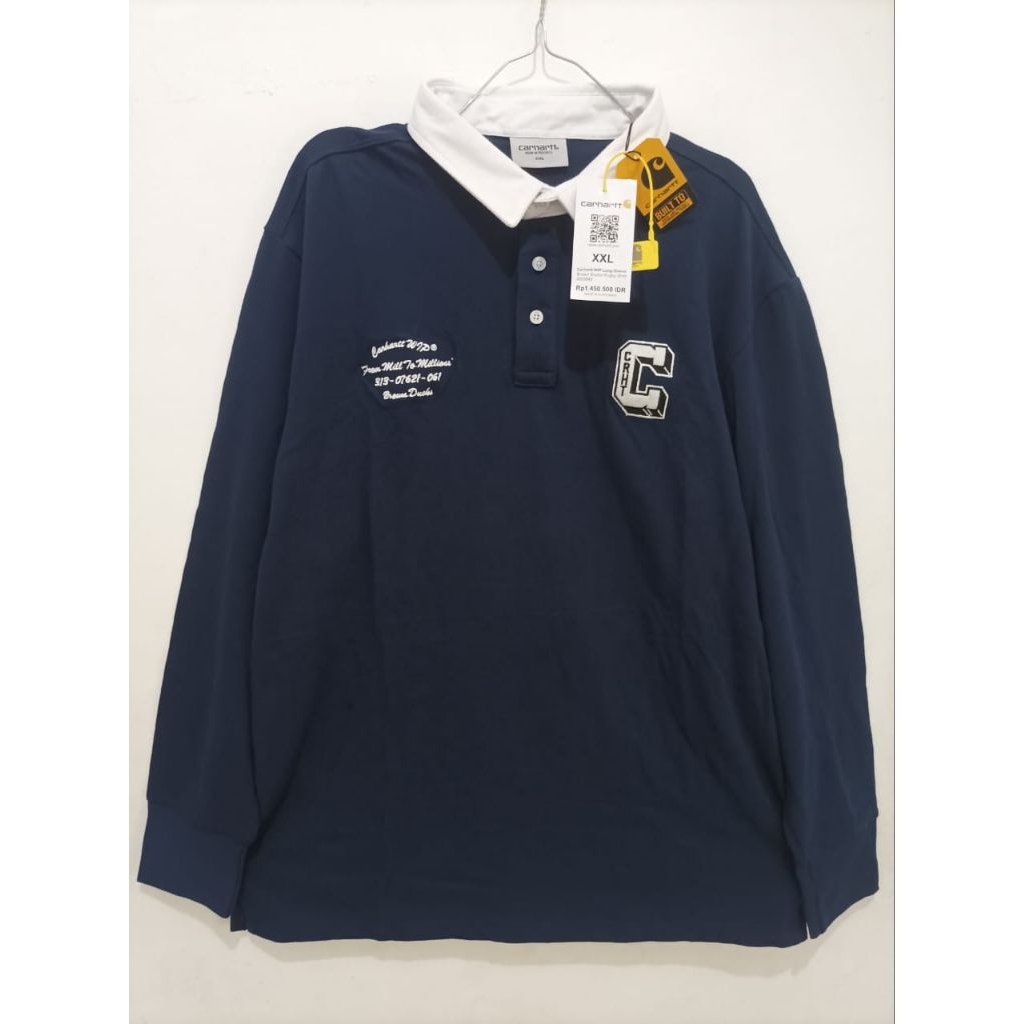 carhatt wip brown ducks rugby shirt