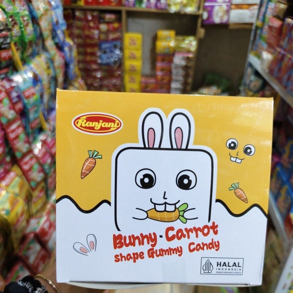 

BUNNY CARROT GUMMY CANDY ISI 24PCS