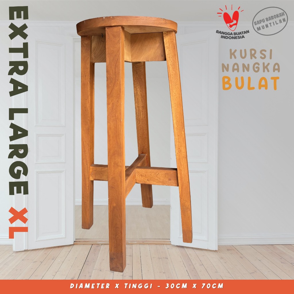 Kursi Bangku / Dingklik Kayu Nangka BULAT XL