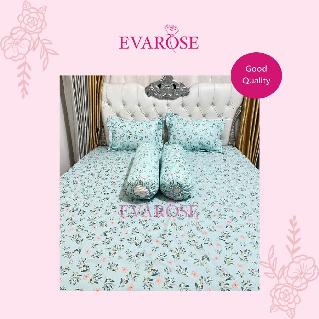 EVAROSE - SPREI SET T30 MOTIF UKURAN 160 X 200 DOUBLE KARET SARUNG BANTAL DAN SARUNG GULING