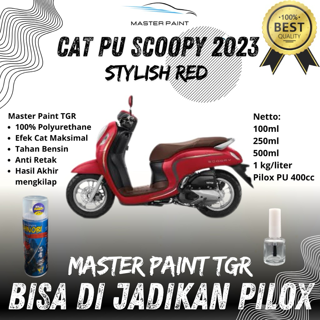 (BISA DIJADIKAN PILOX) Cat PU Scoopy Stylish Red 2022 2023 | Cat Scoopy Stylish Merah 2022 2023