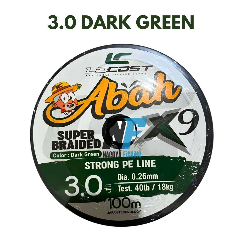 Senar Pancing PE Locost Abah X9 Warna Green/Hijau Tua 100 Meter Connecting