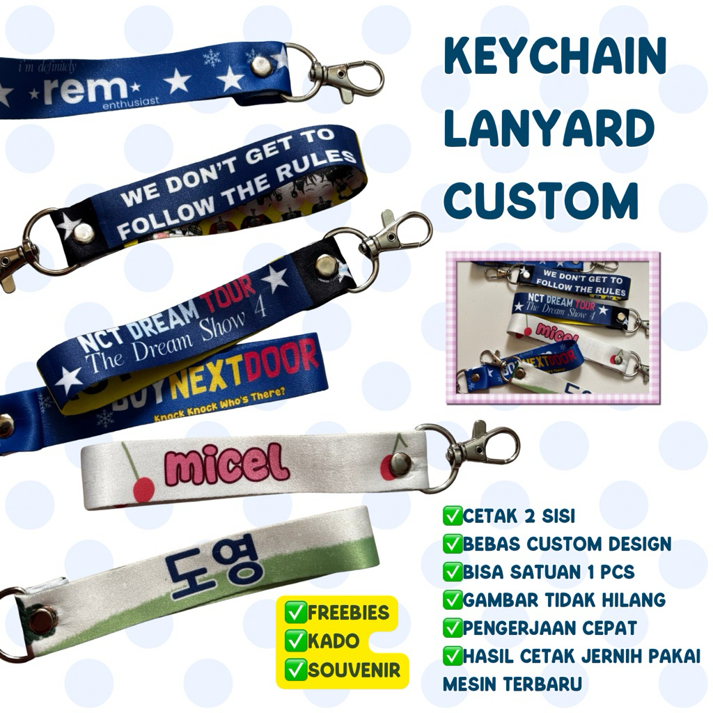 

[NEW!] CUSTOM KEYCHAIN LANYARD REQUEST GAMBAR DESIGN NAMA | GANTUNGAN KUNCI TISSUE FREEBIES SOUVENIR