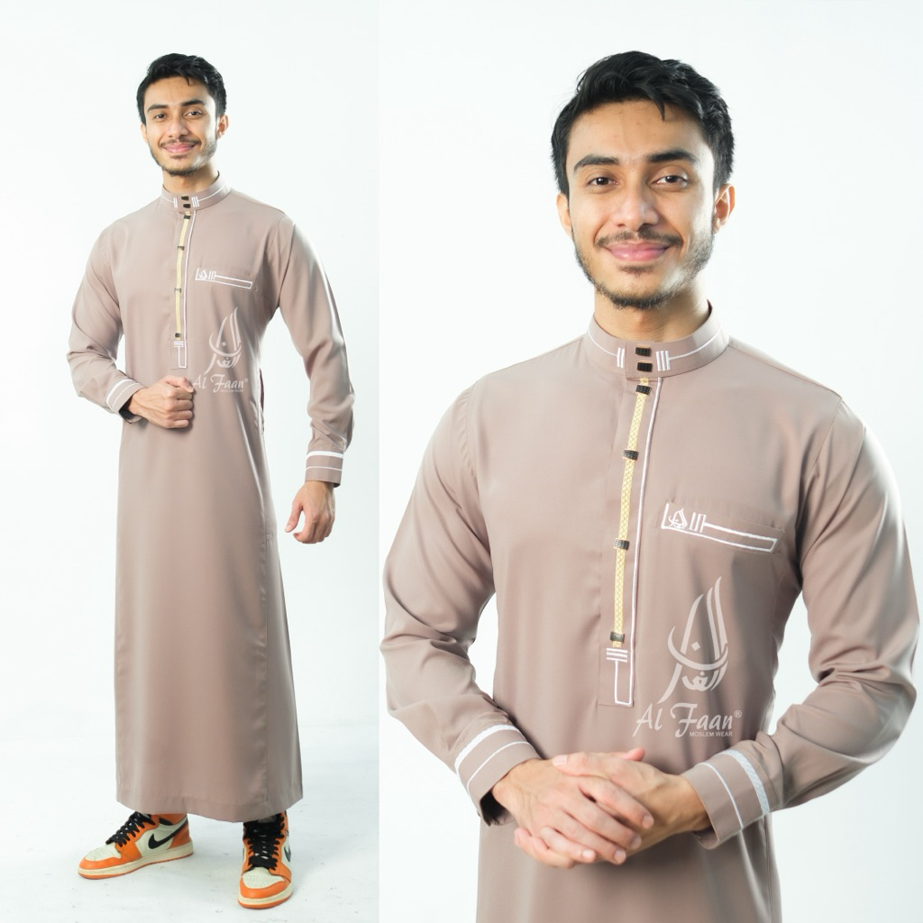 Jubah Pria Gamis Pria Jubbah Mewah Model Terbaru Al Faan Jubah Reguler Jubah Mewah Bordir Jubah Pria