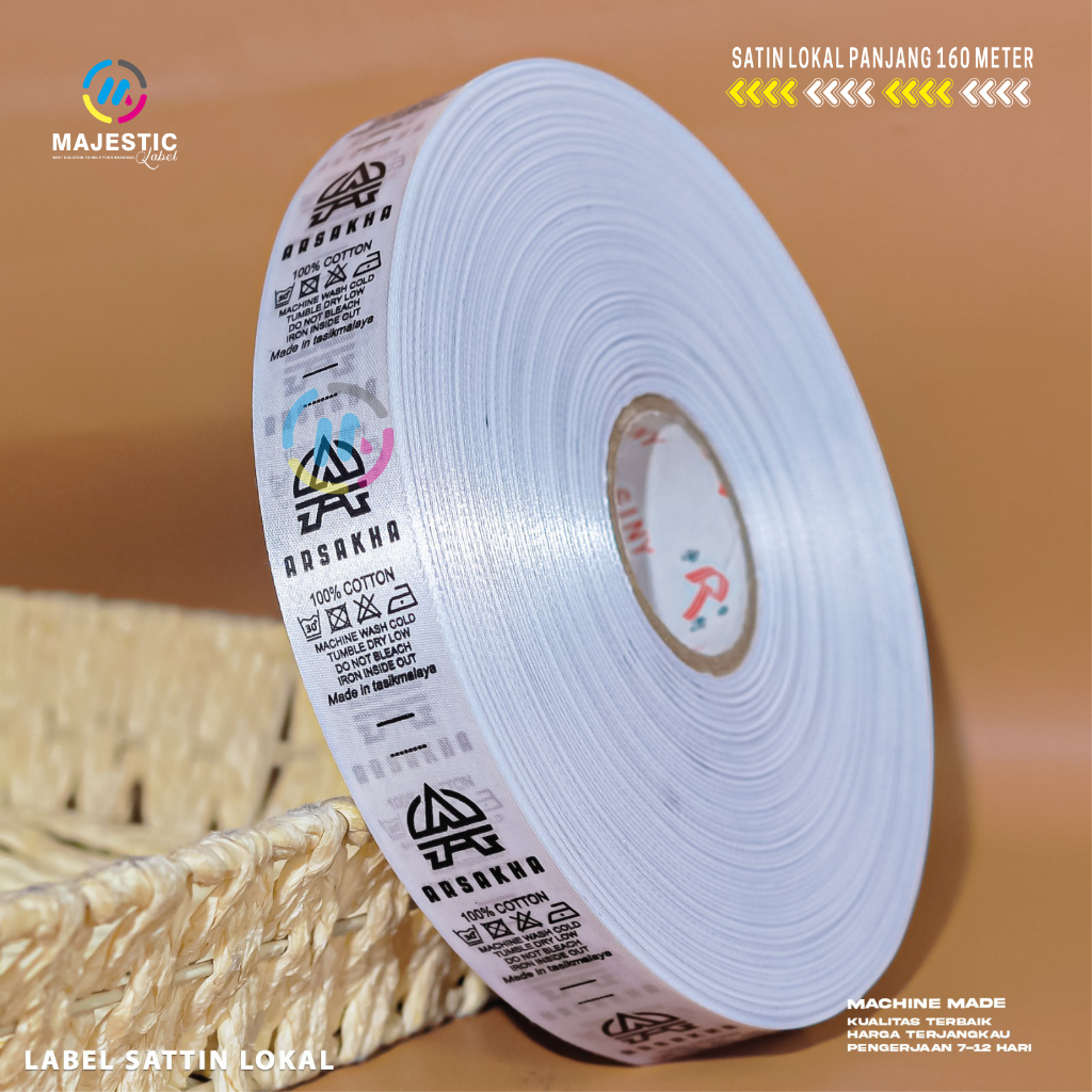 label satin import/ satin rajut dua sisi /satin tebal / label baju /washing label