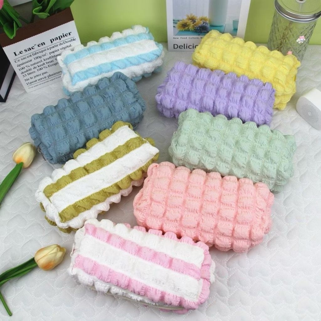 

Tempat Pensil Puffy Aesthetic Kotak Pensil Sleting Lucu Warna Macaroon Aesthetic Crinkled Fufu Pouch