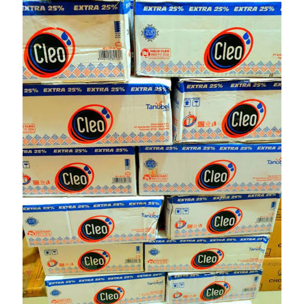 

Air Mineral CLEO kemasan gelas mini 120 ml per karton isi 40 cup