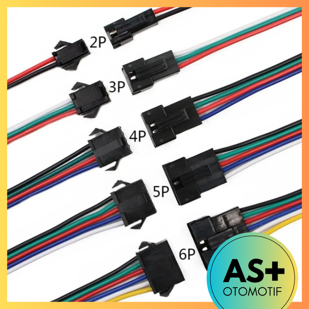 Kabel Konektor Mobil & Motor LED 2-6 Pin Soket LED Connector Cable
