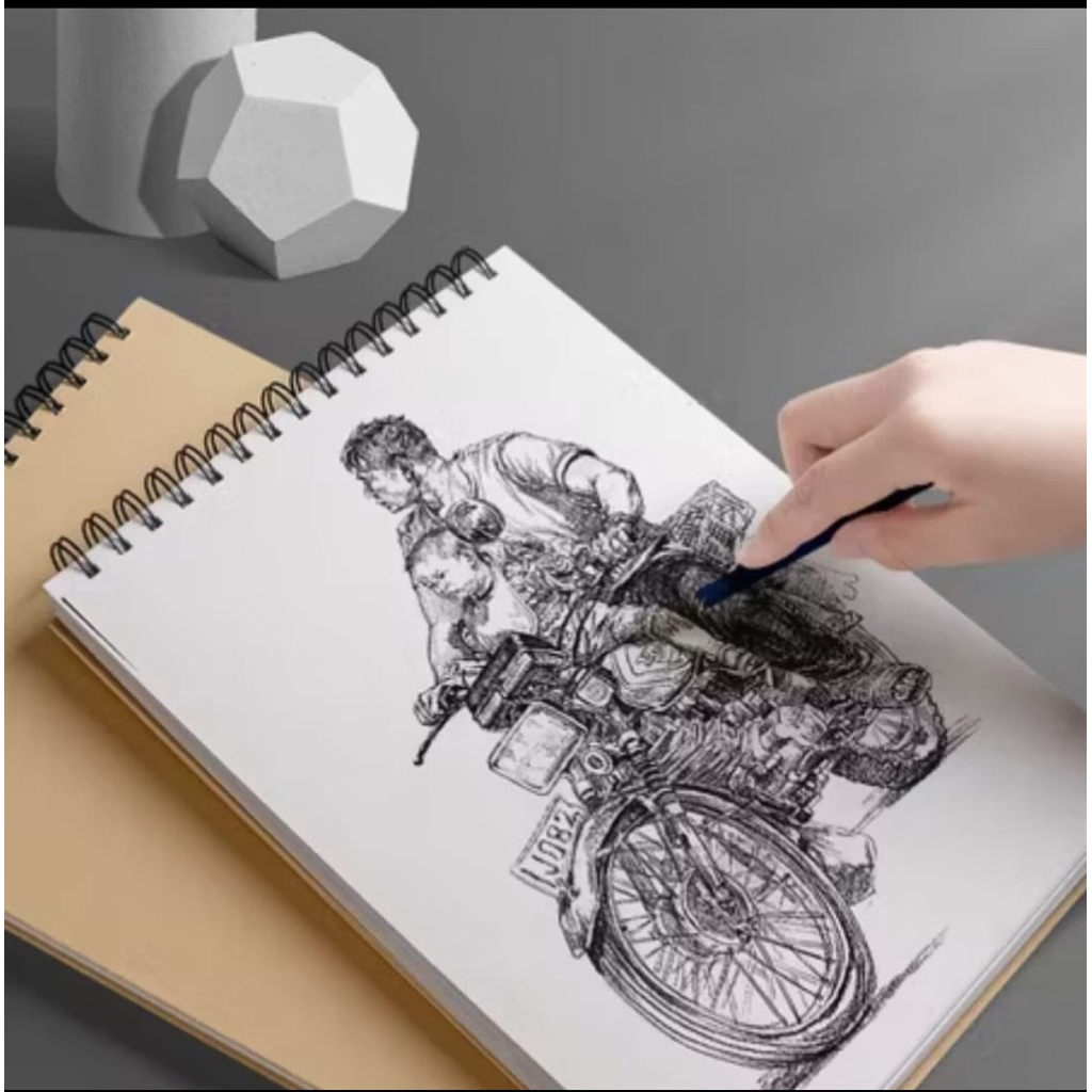 

(Cover Hitam) Buku Gambar Tebal Watercolor paper Watercolor Sketch Book Ring Spiral 250GSM