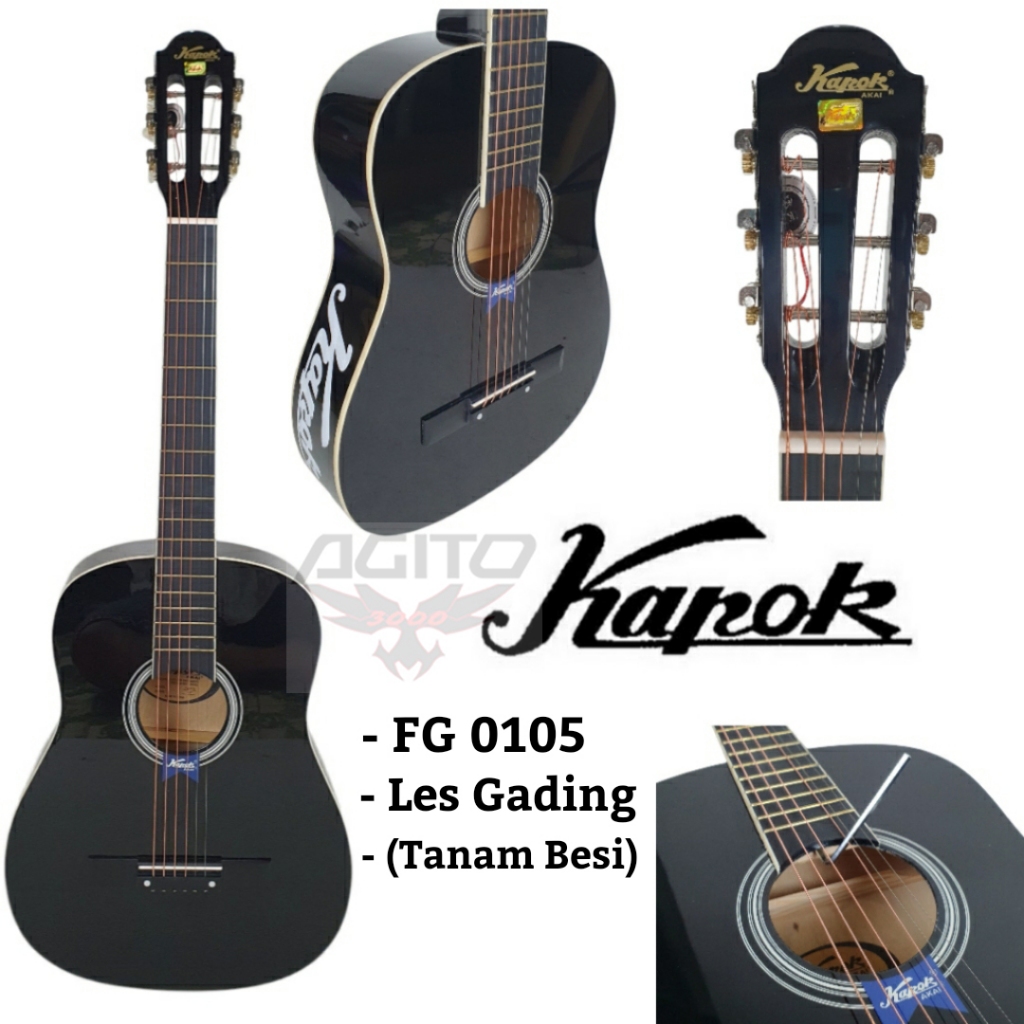 Gitar Akustik Kapok FG 0105 Hitam Tanam Besi ORI