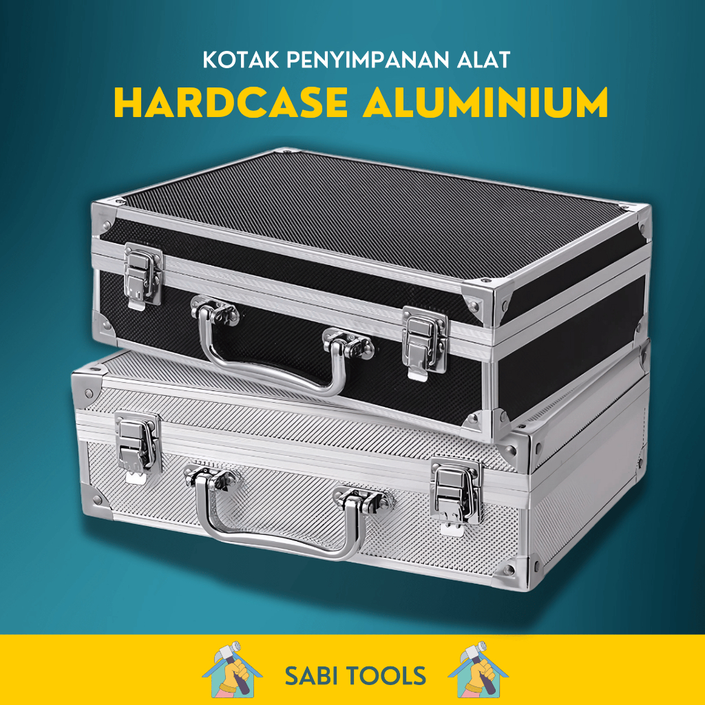 Hardcase Aluminium Portable - Kotak Penyimpanan Serbaguna Kamera - Tool Case Aluminium Box Storage