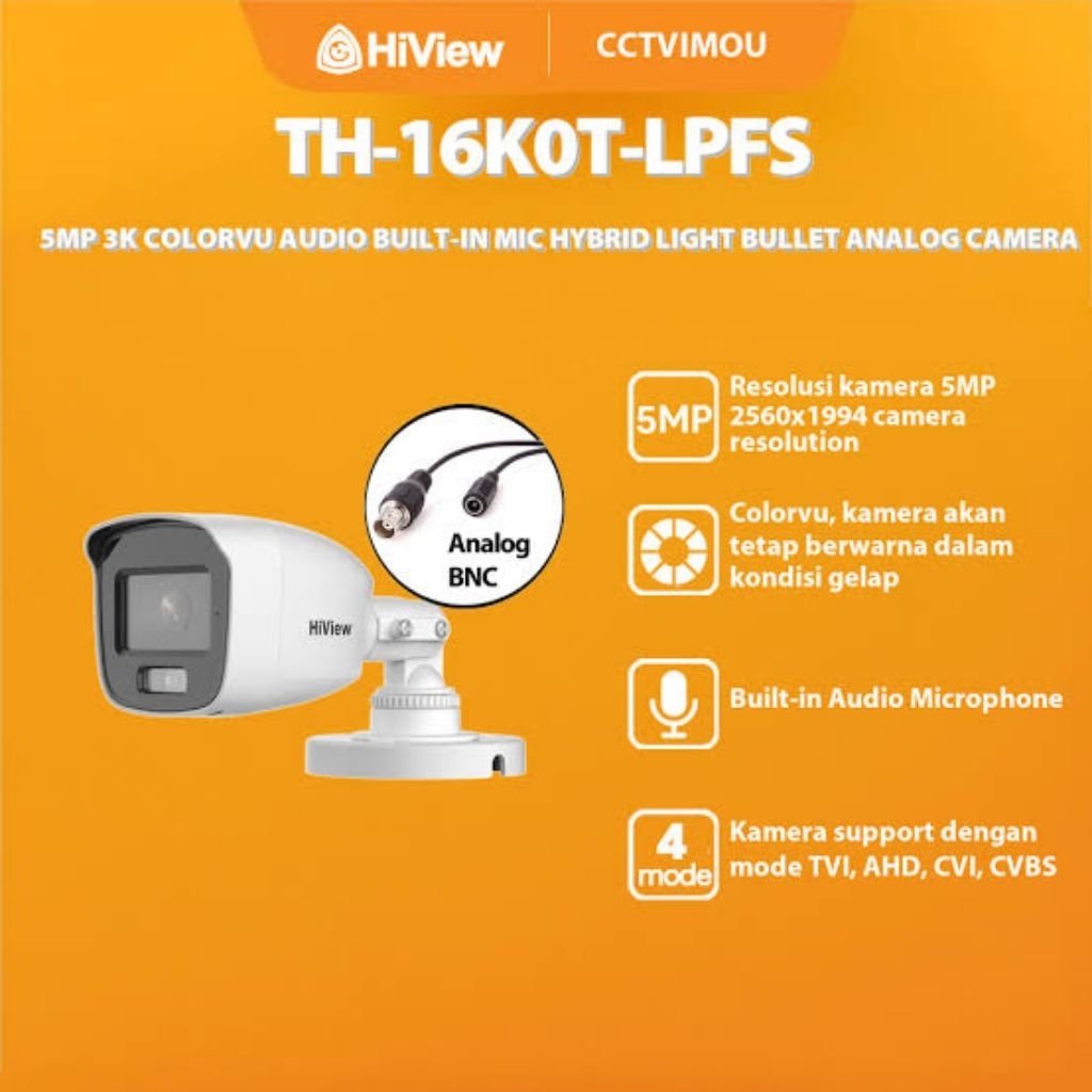 Hiview 2Mp ColorVu / FullColor 24Jam , Full HD 2MP