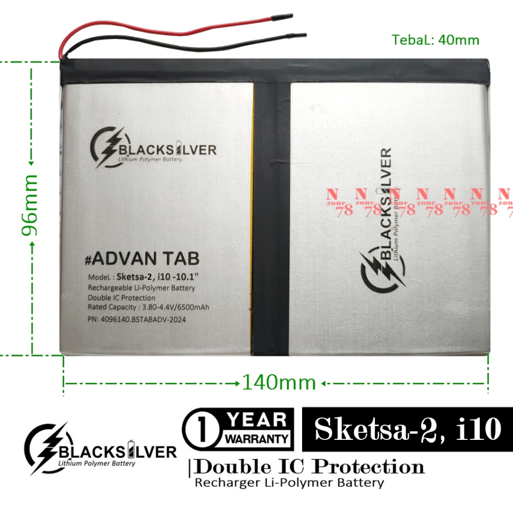 Baterai Tablet Advan i10 Tab i10 10.1 inchi Double IC Protection