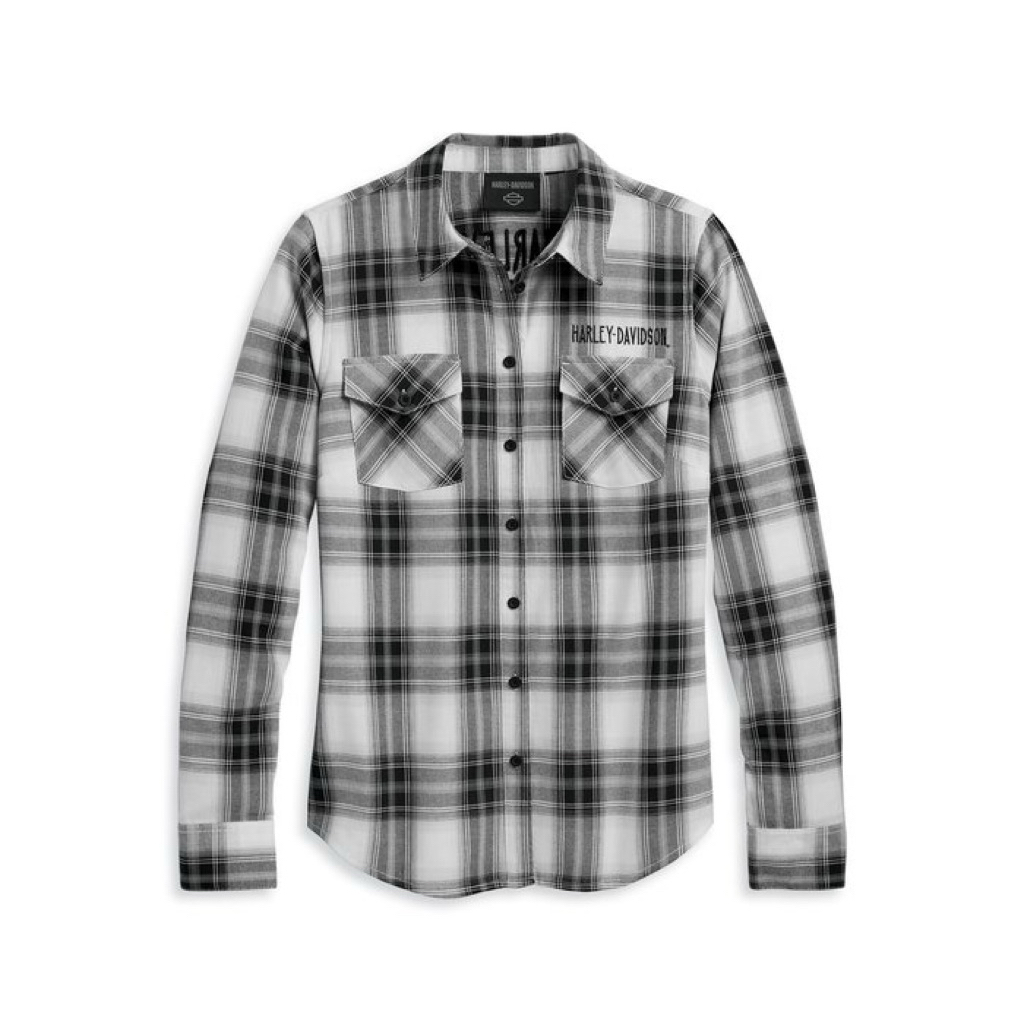 Kemeja Flanel Bersayap Retro Cewek Harley Davidson Genuine USA 96478-23VW