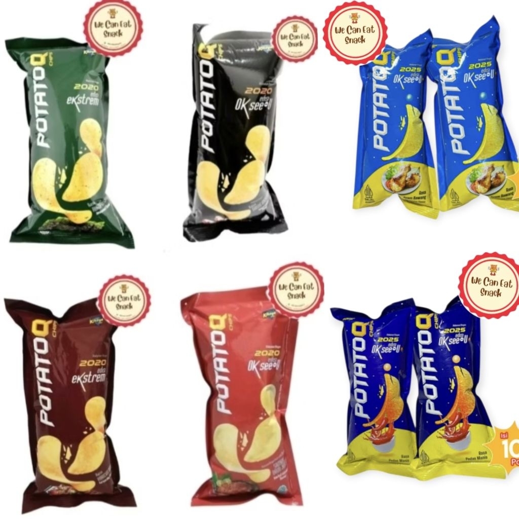 

PotatoQ Chips Keripik Kentang Potato-Q All Varian (Isi 10 Bks)