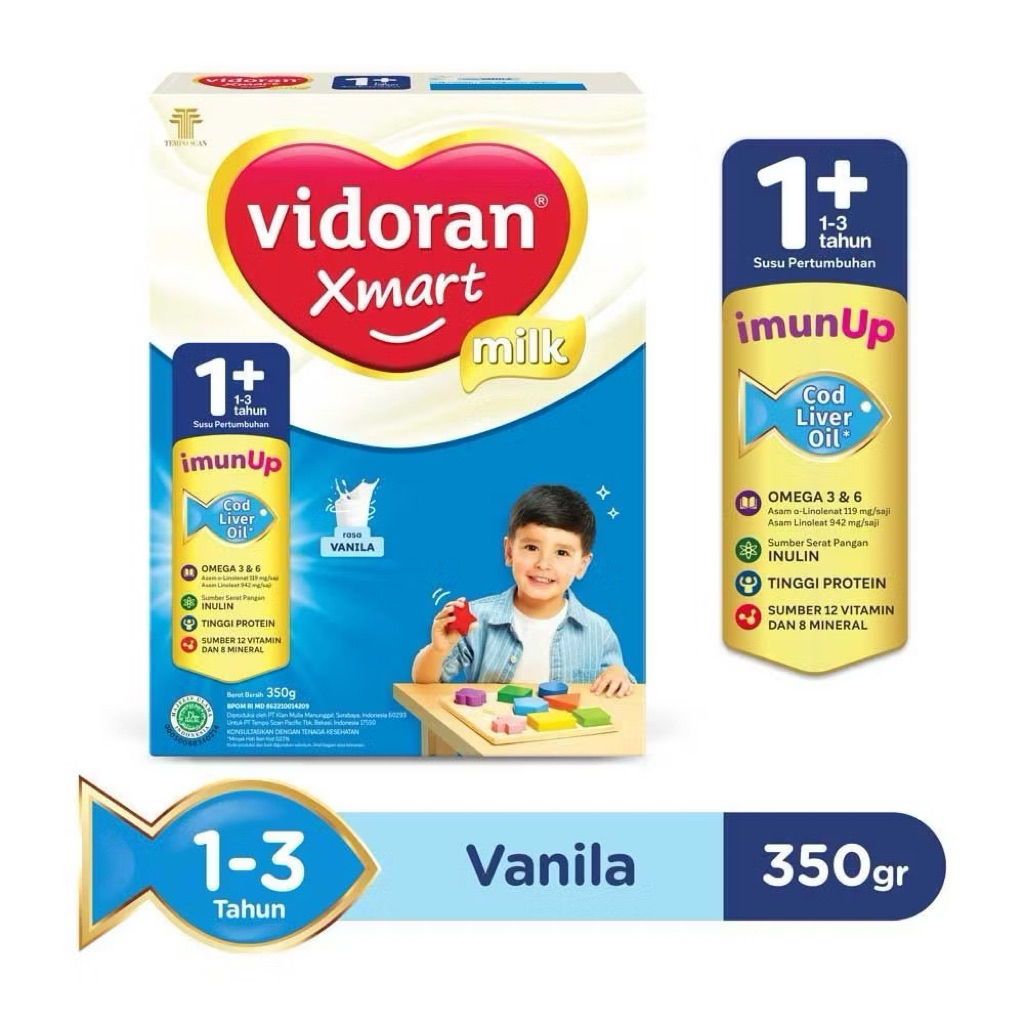 

SUSU VIDORAN XMART 1+ VANILA 350gram