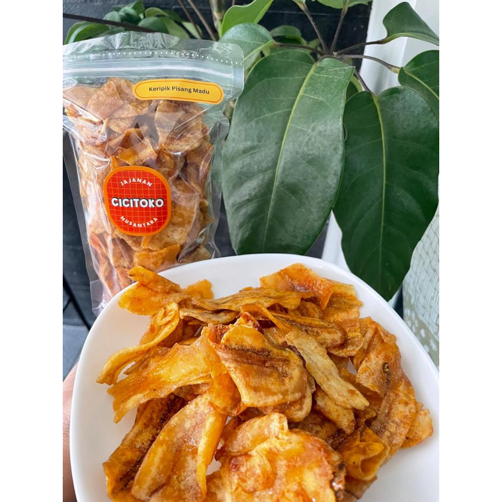 

CICITOKO Jajanan Nusantara - Keripik Pisang Madu Super - Size Kecil dan Besar
