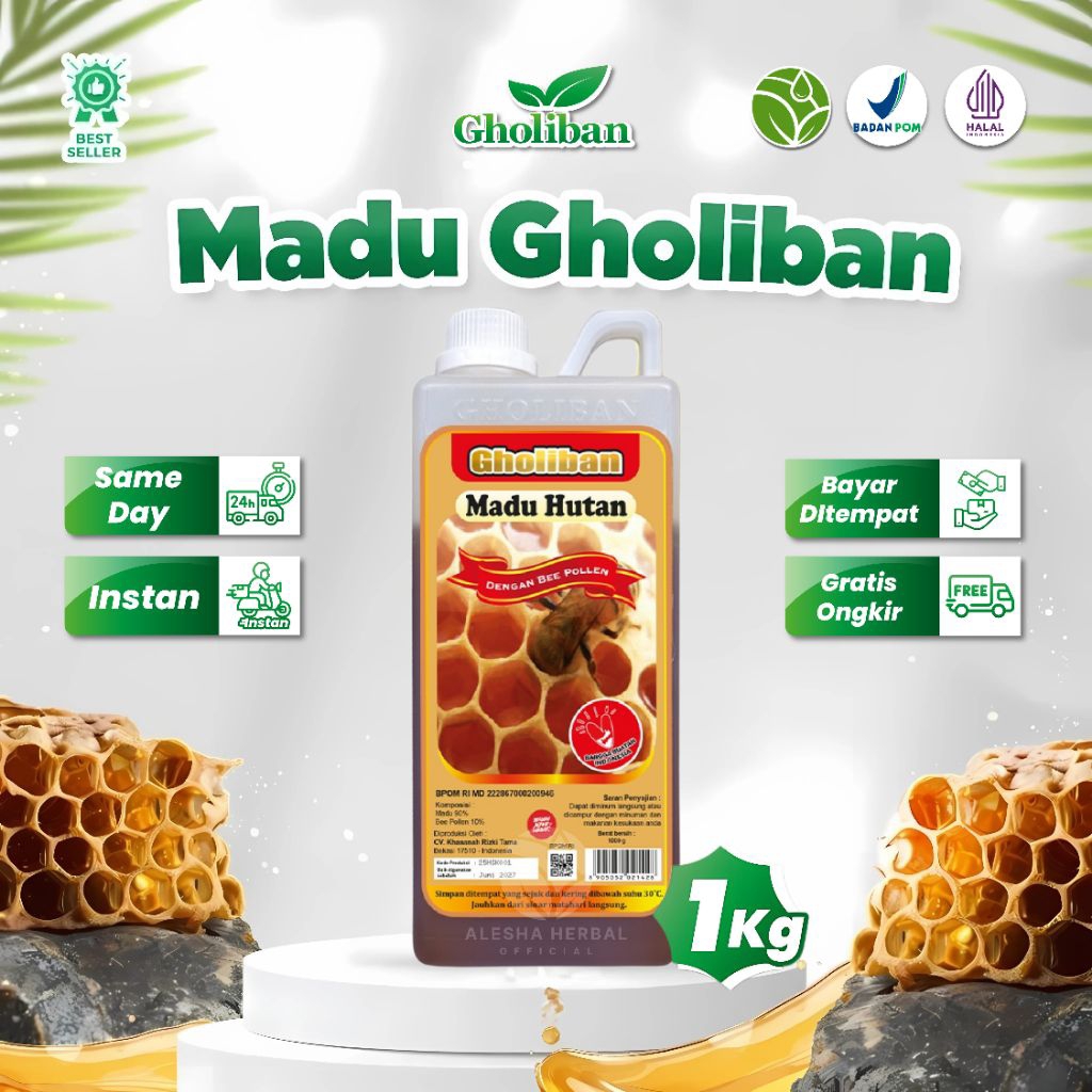 

Madu Hutan KLM Gholiban 1kg Original Product Kemasan Baru