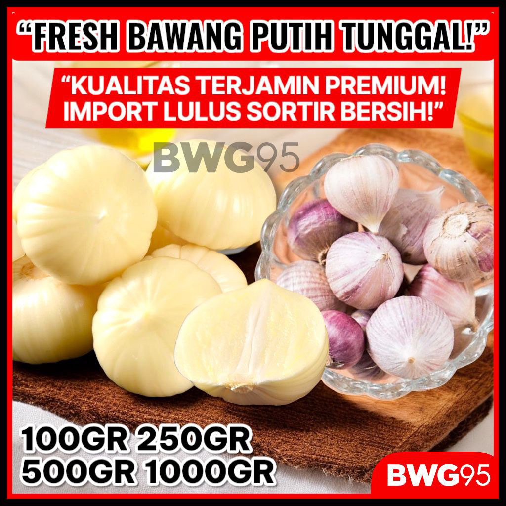 

Bawang Putih Tunggal 1kg 1000gr 500gr 100g 250gr / Bawang Lanang 1KG 500GR 250GR 100GR Fresh Import / Bawang Putih Lanang 1 kilogram Bawang Tunggal Kecil Sedang Besar Jumbo Fresh 1kilogram 1000 gram 1 kilo 500 gram 250 gram 100 gram 1000g 500g 250g 100g