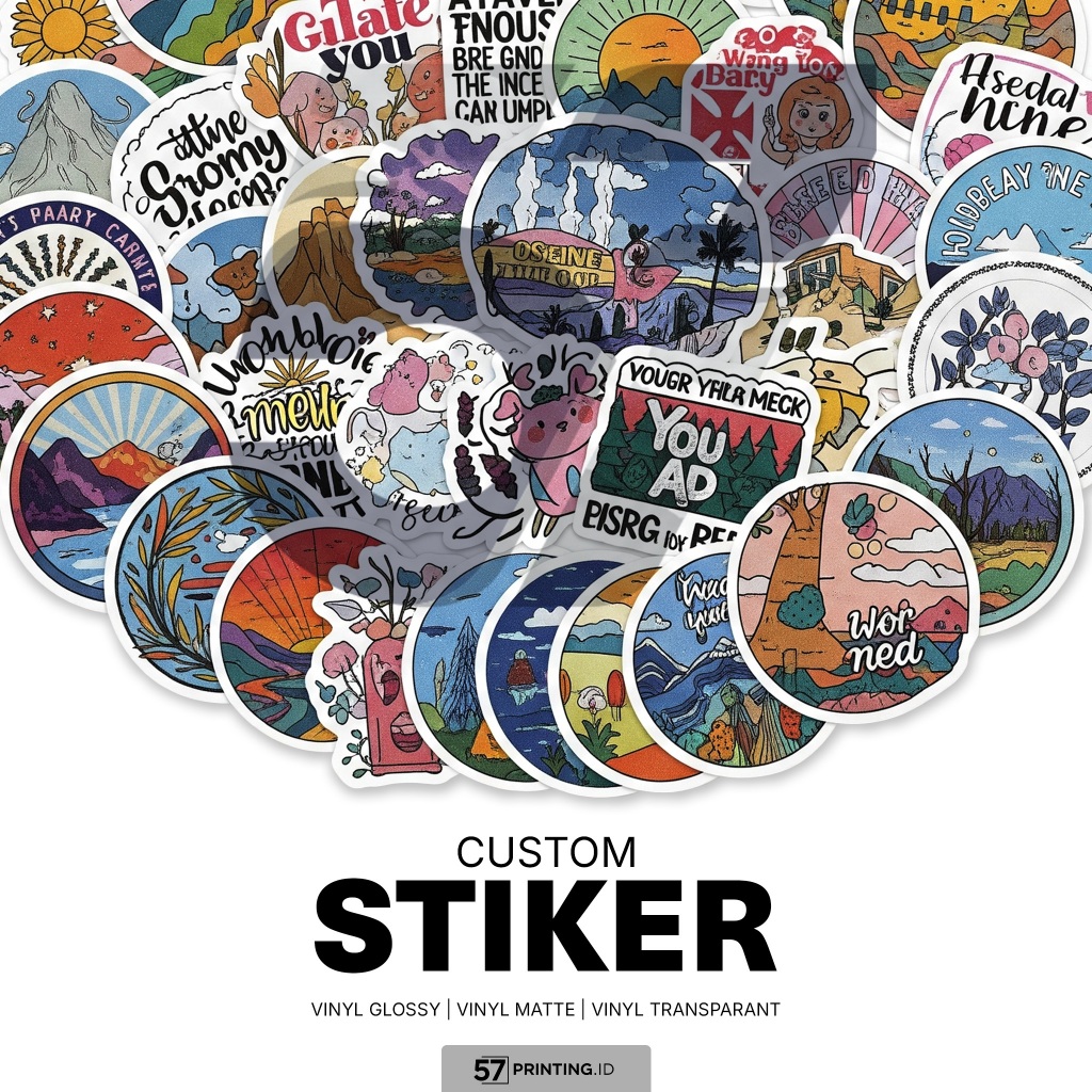 

Cetak Stiker A3+ Custom Vinyl Glossy Matte Die Cut Kiss Cut MIN CUMAN 1 LEMBAR Print Stiker Murah